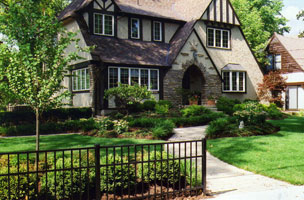Re-routed front walk & gardens on corner lot makes the whole property seem more spacious.