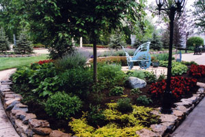 Butterfly garden terrace at the Manor House Banquet and Conference Center.