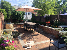 Historic riverfront courtyard.